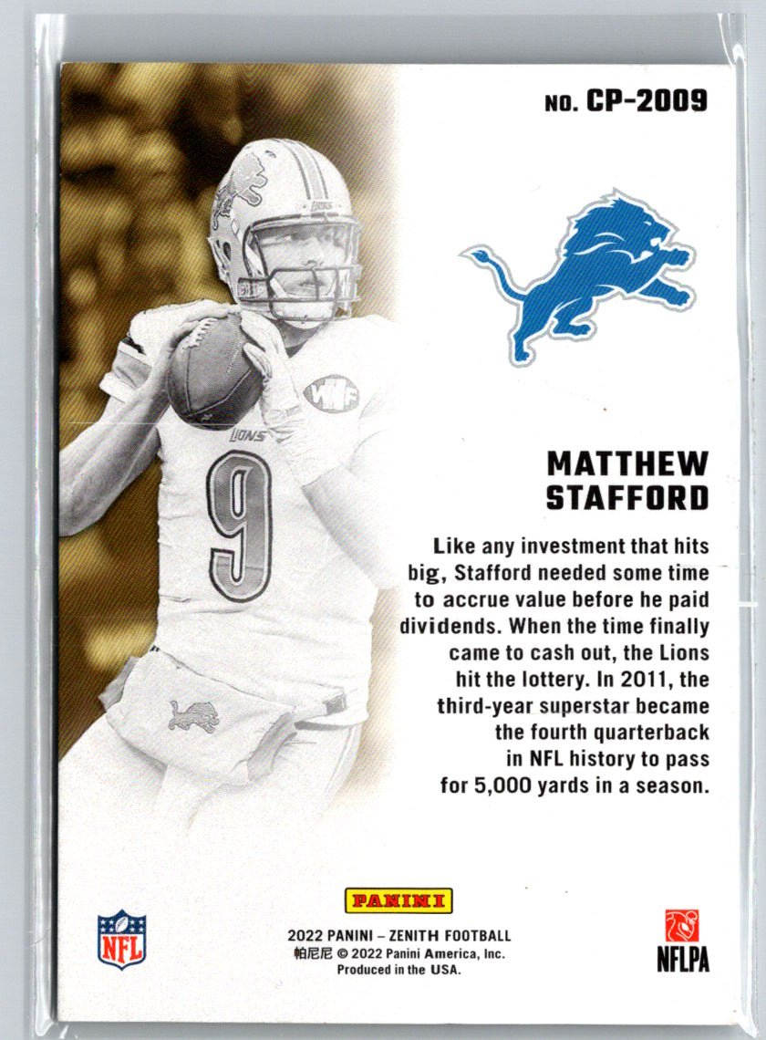 2022 Zenith #CP-2009 Matthew Stafford Class President J12