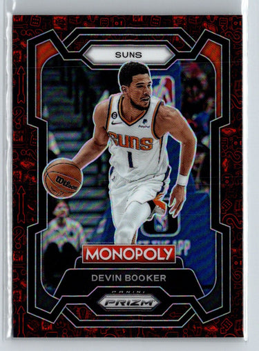 2023-24 Panini Prizm Monopoly #72 Devin Booker Monopoly Man Red Pattern J12