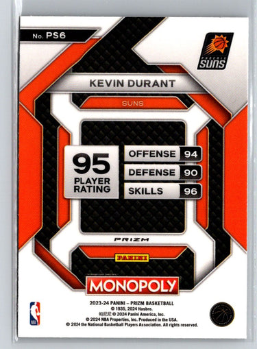 2023-24 Panini Prizm Monopoly  Kevin Durant All-Star Red Pattern J12