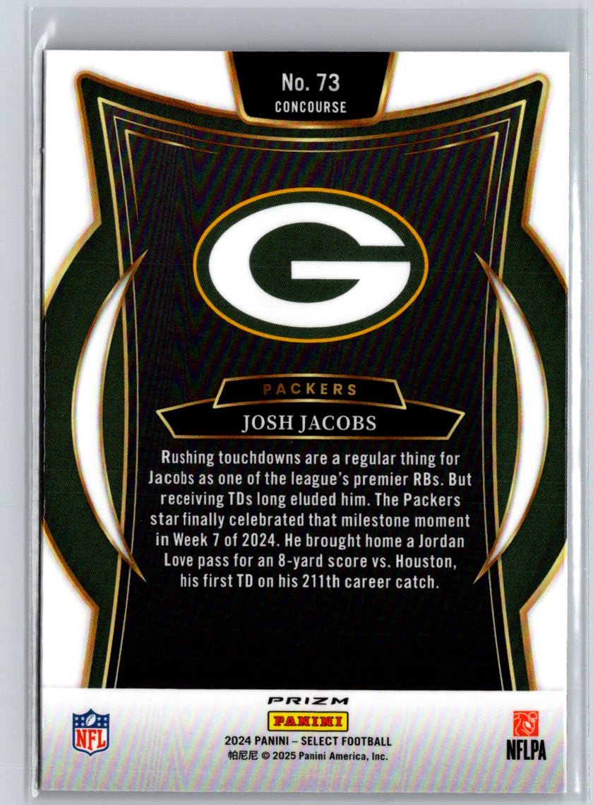 2024 Panini Select #73 Josh Jacobs Green & Red Prizm Shock J13