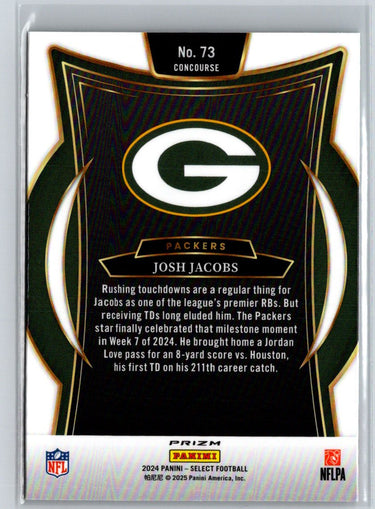 2024 Panini Select #73 Josh Jacobs Green & Red Prizm Shock J13