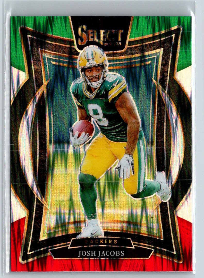 2024 Panini Select #73 Josh Jacobs Green & Red Prizm Shock J13