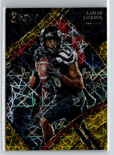 2023 Panini Select Draft Picks #135 Lamar Jackson Gold Lazer Prizm J14