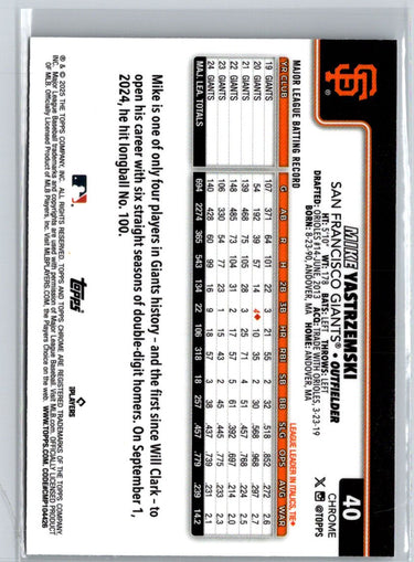 2025 Topps Chrome #40 Mike Yastrzemski Topps Refractors J14