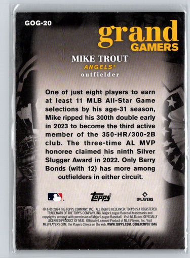 2024 Topps #GOG-20 Mike Trout Grand Gamers J14
