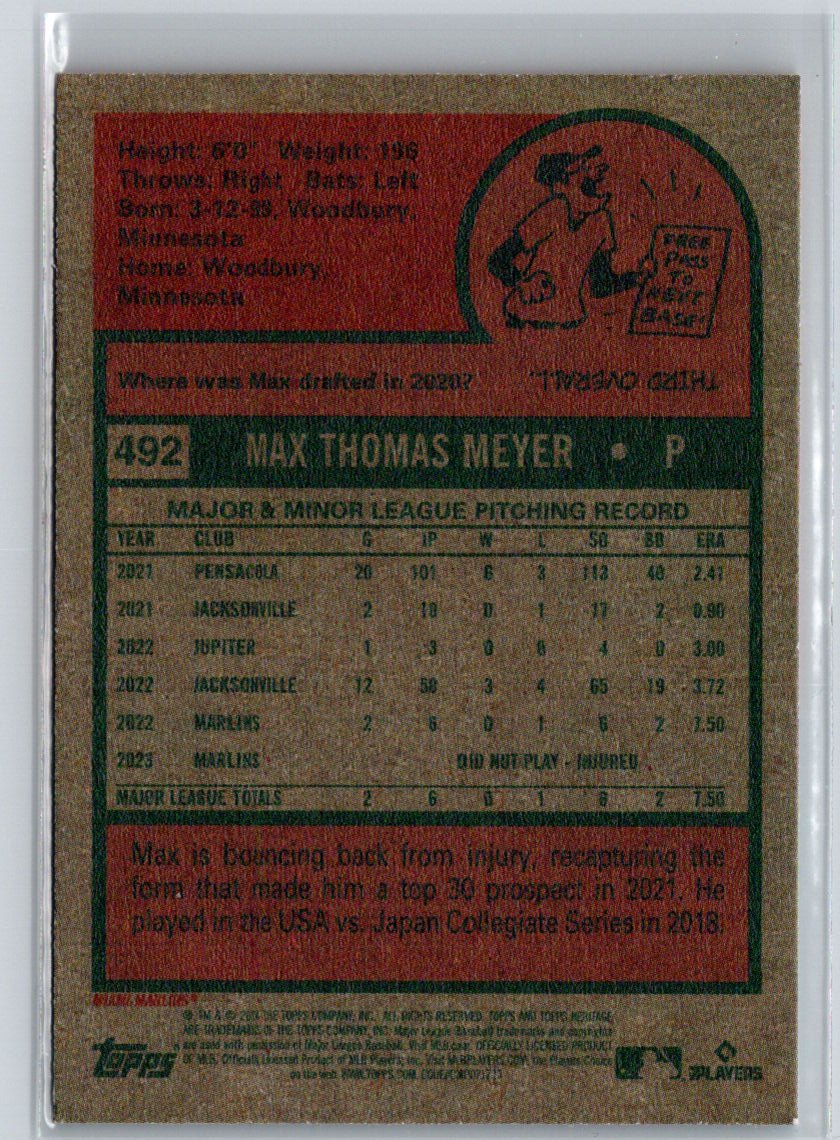 2024 Topps Heritage #492 Max Meyer Red Border J14