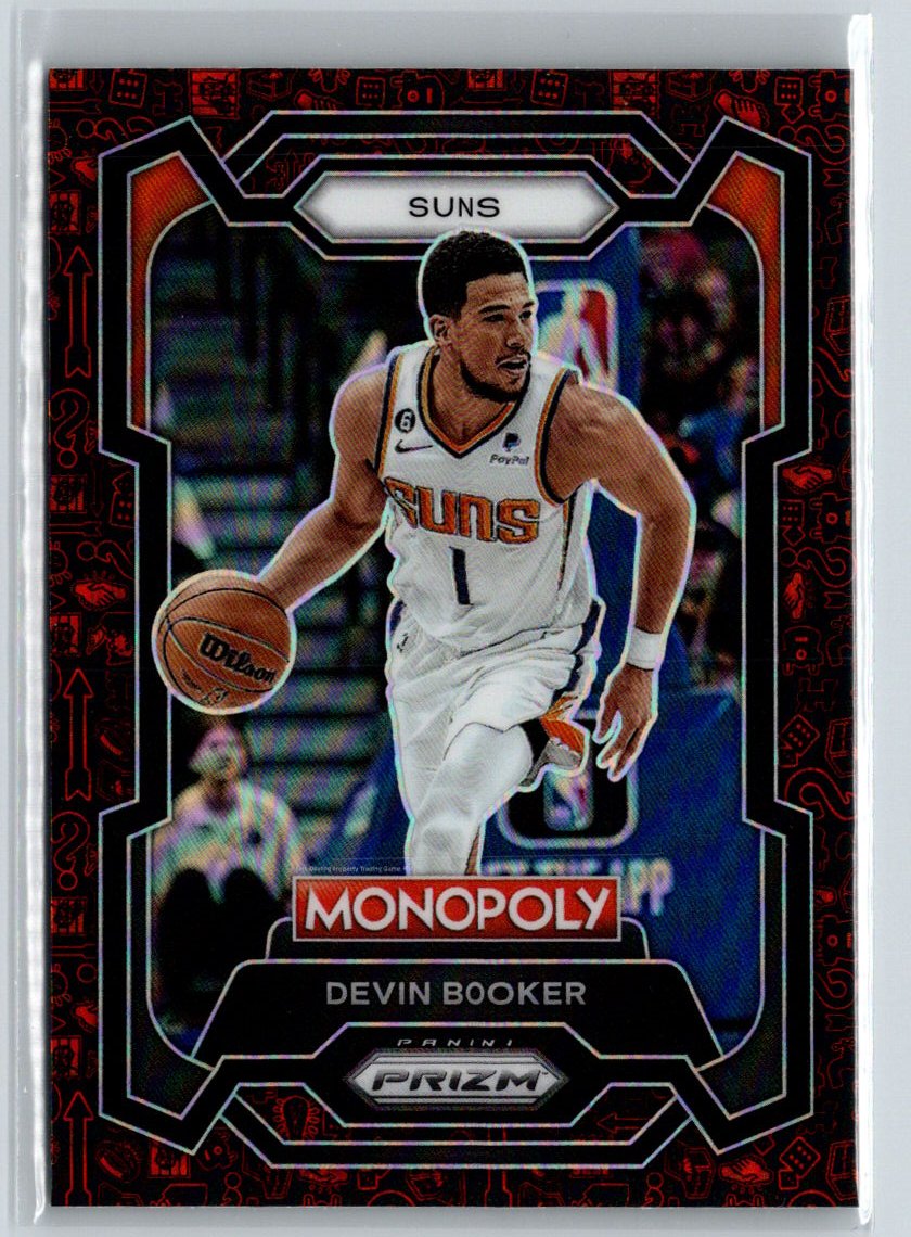 2023-24 Panini Prizm Monopoly #72 Devin Booker Monopoly Man Red Pattern J15