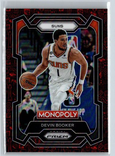 2023-24 Panini Prizm Monopoly #72 Devin Booker Monopoly Man Red Pattern J15