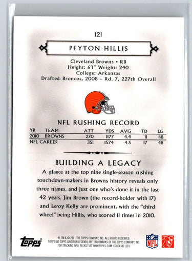 2011 Topps Gridiron Legends #121 Peyton Hillis Bronze #/299 J15