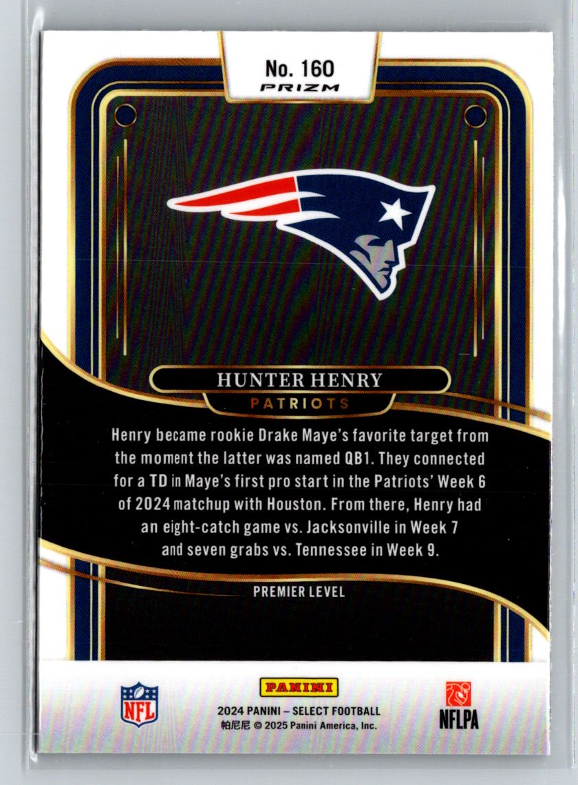 2024 Panini Select #160 Hunter Henry Green & Red Prizm Shock J15