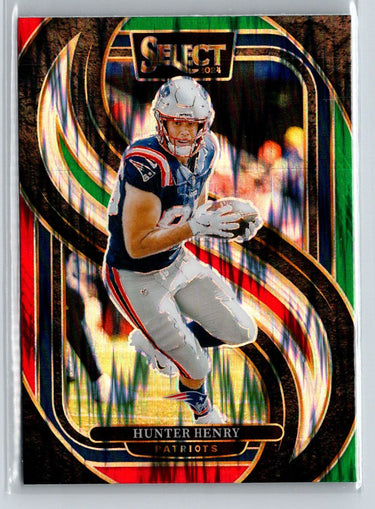 2024 Panini Select #160 Hunter Henry Green & Red Prizm Shock J15