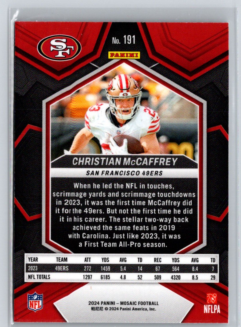 2024 Panini Mosaic #191 Christian McCaffrey J19