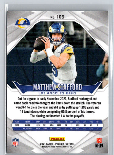 2024 Panini Phoenix #106 Matthew Stafford International J20