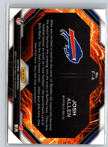 2023 Panini Prizm #F-4 Josh Allen Fireworks J21