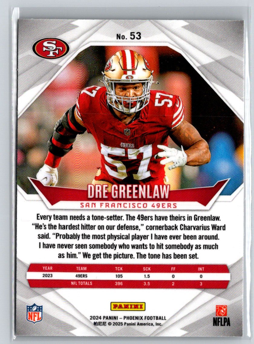 2024 Panini Phoenix #53 Dre Greenlaw International J22