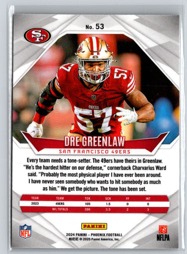 2024 Panini Phoenix #53 Dre Greenlaw International J22