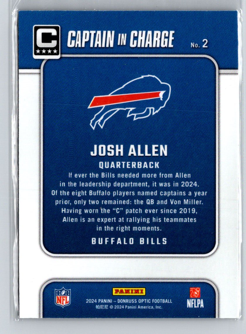 2024 Donruss Optic #2 Josh Allen Captain In Charge J22