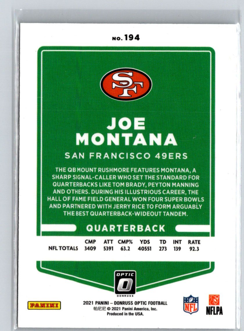 2021 Donruss Optic #194 Joe Montana J23