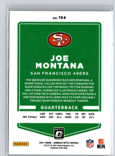 2021 Donruss Optic #194 Joe Montana J23