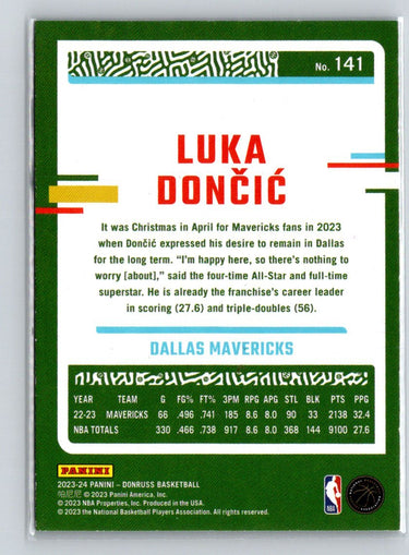 2023-24 Donruss #141 Luka Doncic Green Laser Holo J23