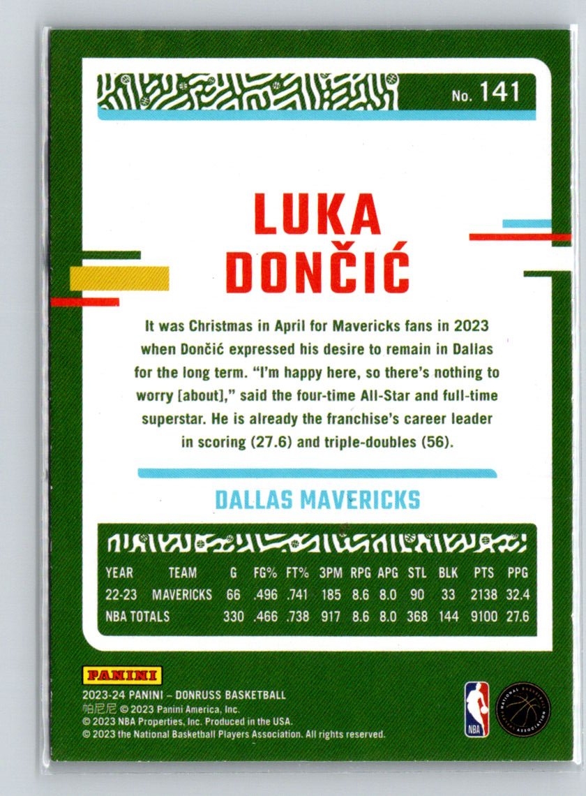 2023-24 Donruss #141 Luka Doncic Green Laser Holo J23