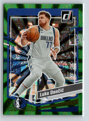 2023-24 Donruss #141 Luka Doncic Green Laser Holo J23