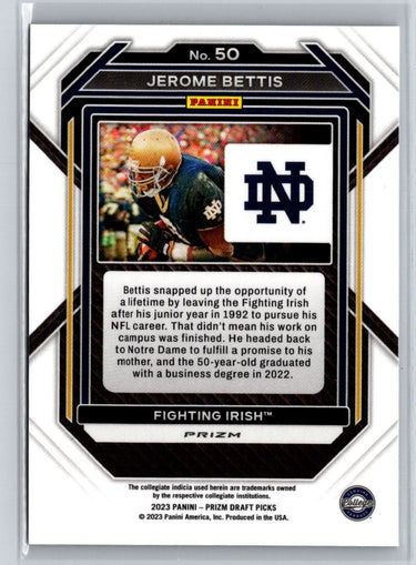 2023 Panini Prizm Draft Picks #50 Jerome Bettis Prizms Purple Wave J24