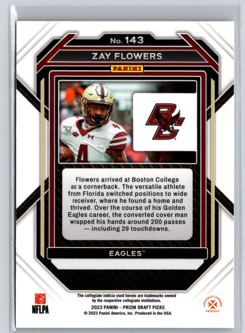2023 Panini Prizm Draft Picks #143 Zay Flowers J25