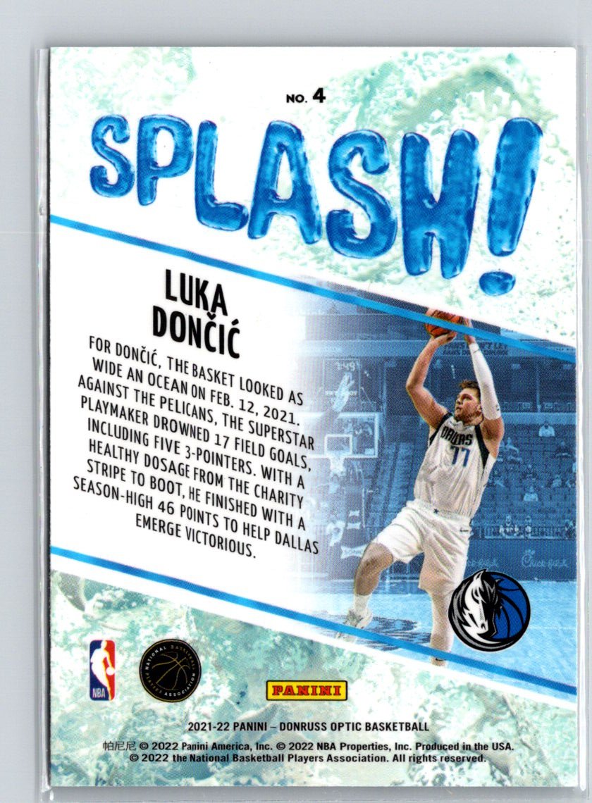 2021-22 Donruss Optic #4 Luka Doncic Splash! J25