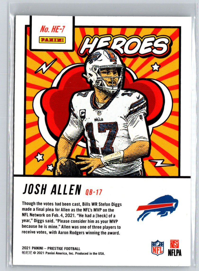 2021 Panini Prestige #HE-7 Josh Allen Heroes J25