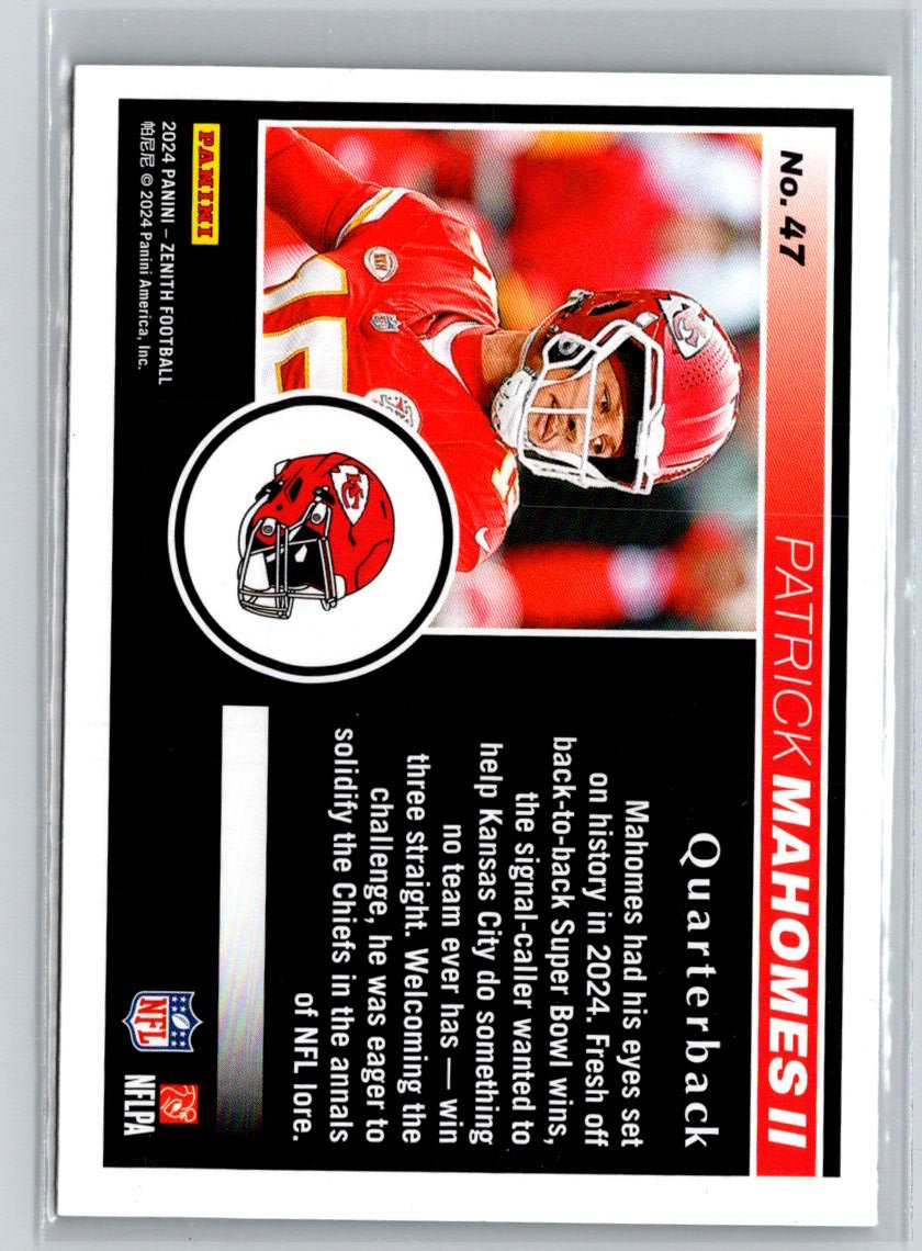 2024 Panini Zenith #47 Patrick Mahomes II J25