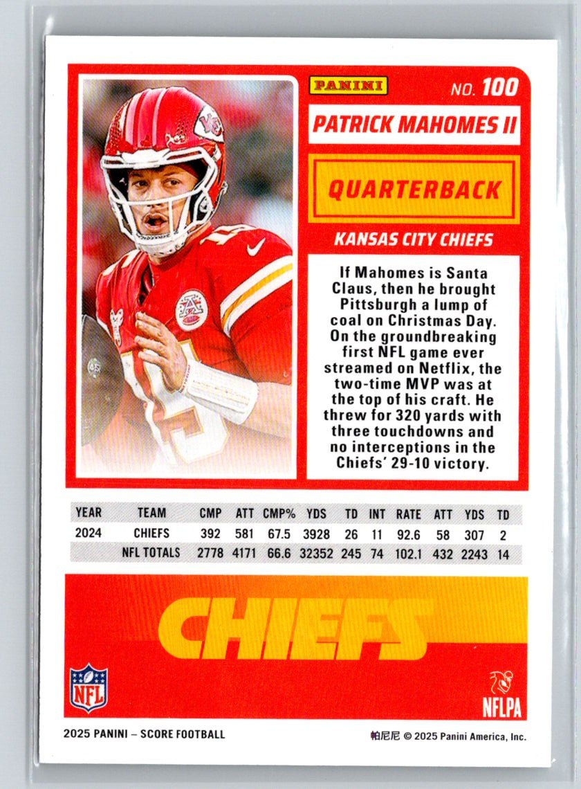 2025 Score #100 Patrick Mahomes II J28