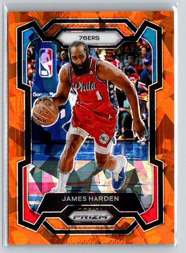 2023-24 Panini Prizm #98 James Harden Prizms Orange Ice J29