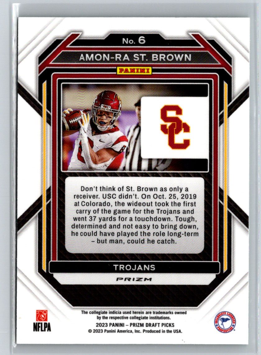 2023 Panini Prizm Draft Picks #6 Amon-Ra St. Brown Prizms Green J29