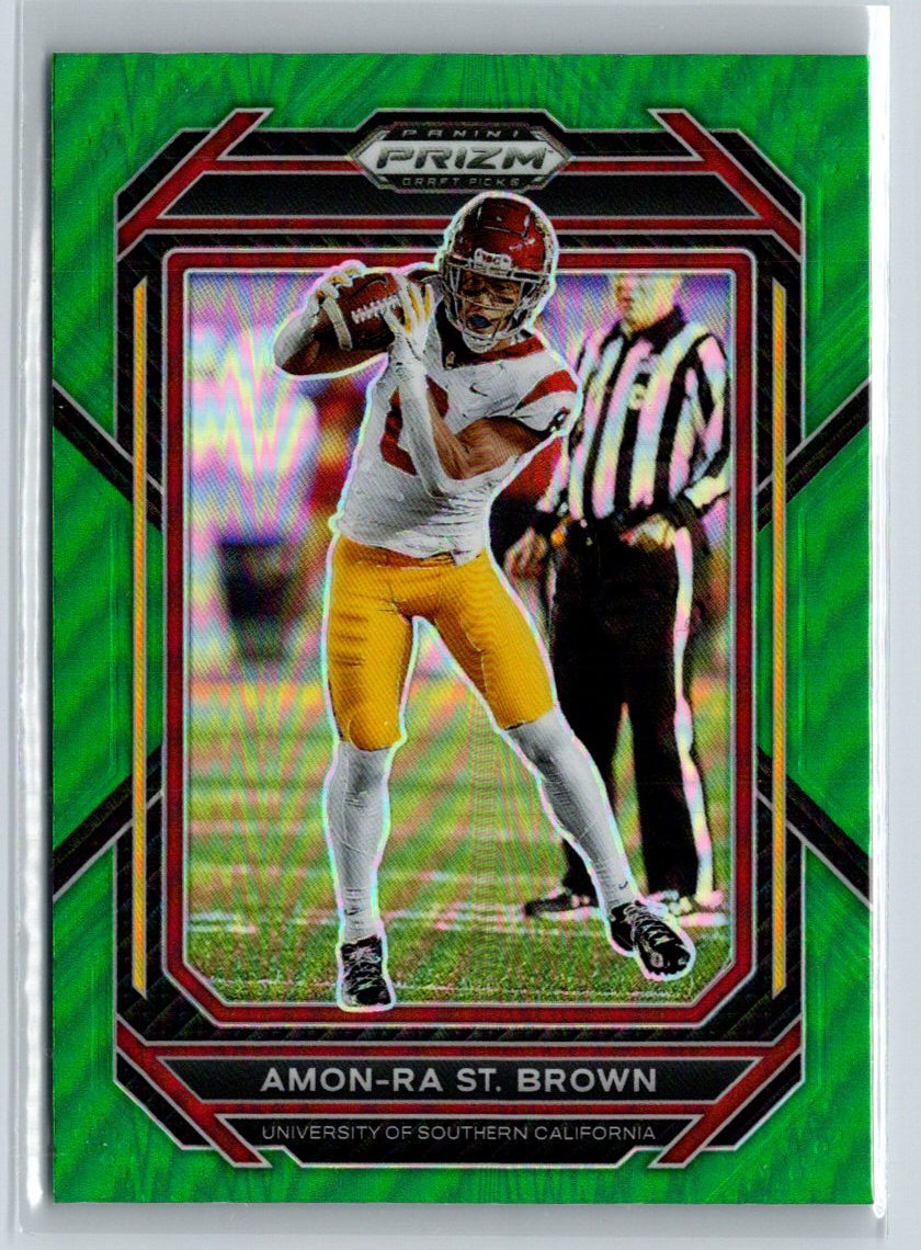 2023 Panini Prizm Draft Picks #6 Amon-Ra St. Brown Prizms Green J29