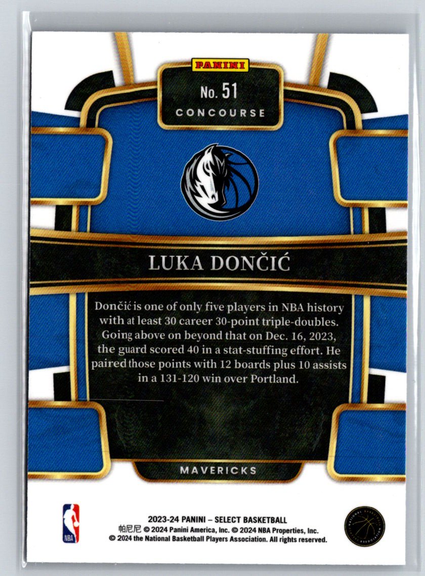 2023-24 Panini Select #51 Luka Doncic Blue (Retail Base) J29