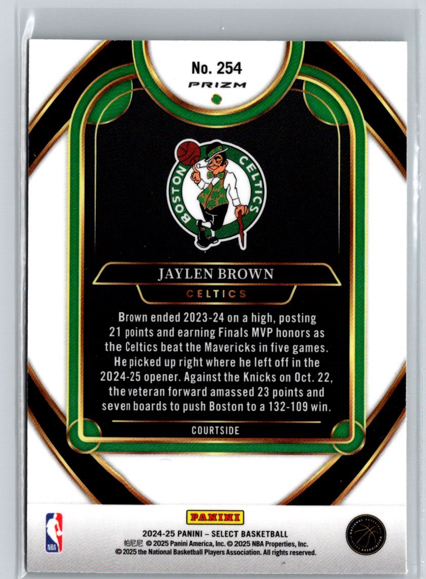 2024-25 Panini Select #254 Jaylen Brown Silver Prizm J30