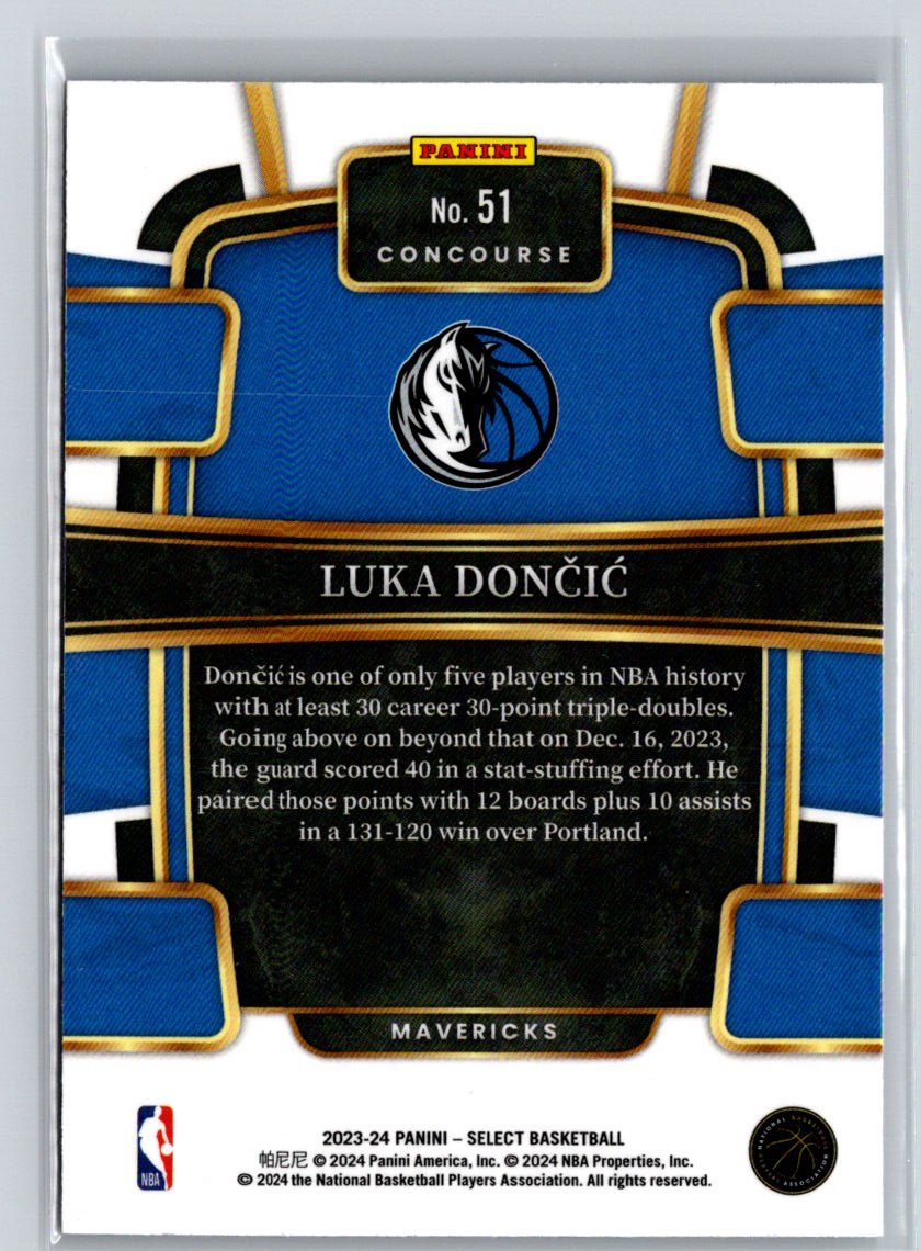 2023-24 Panini Select #51 Luka Doncic Blue (Retail Base) J30