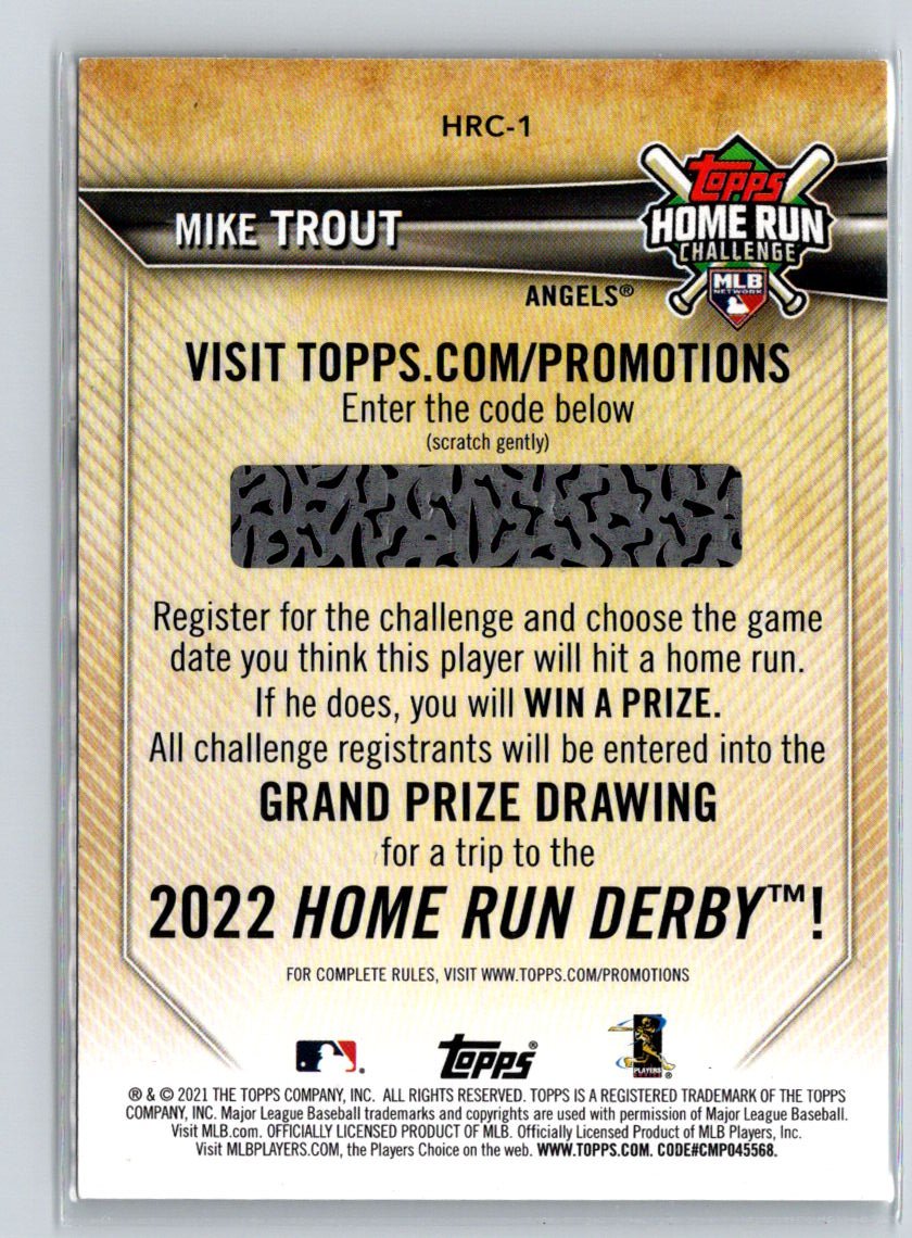 2021 Topps #HRC-1 Mike Trout Home Run Challenge (Series Two) J30
