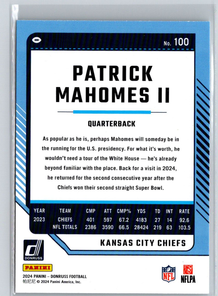 2024 Donruss #100 Patrick Mahomes II J30