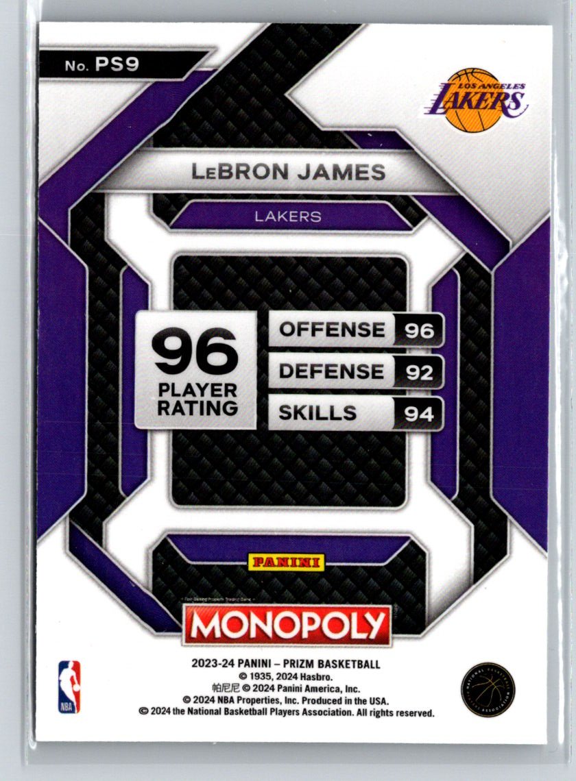 2023-24 Panini Prizm Monopoly #PS9 LeBron James All-Star J31