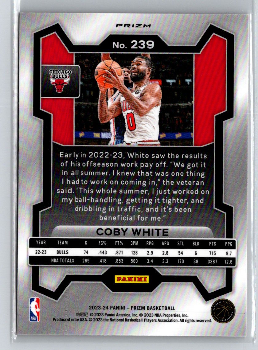 2023-24 Panini Prizm #239 Coby White Prizms Orange Ice J31