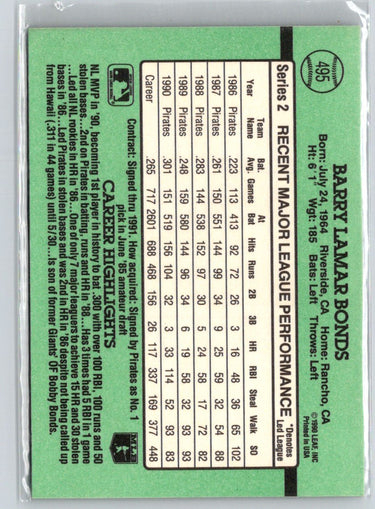 1991 Donruss #495c Barry Bonds J31
