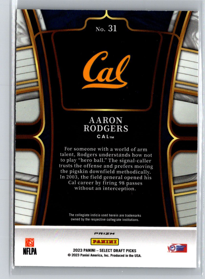 2023 Panini Select Draft Picks #31 Aaron Rodgers Red Lazer Prizm J32