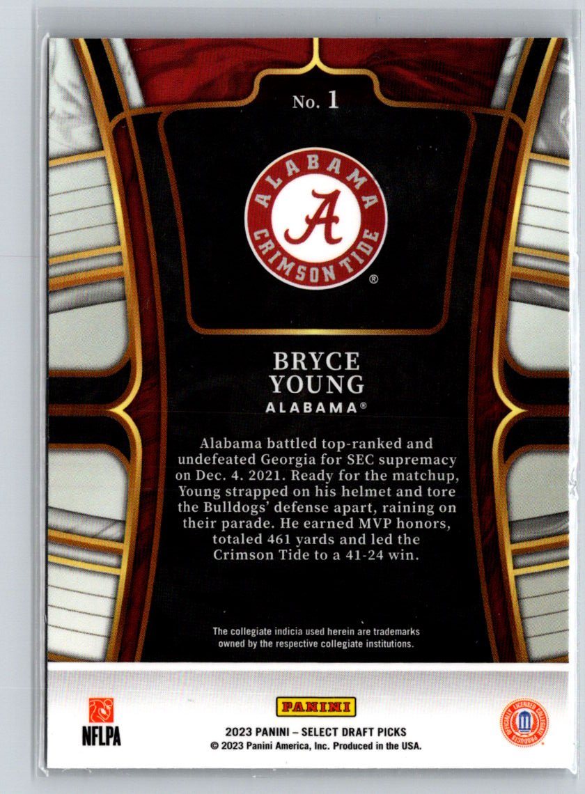 2023 Panini Select Draft Picks #1 Bryce Young Blue Retail J32