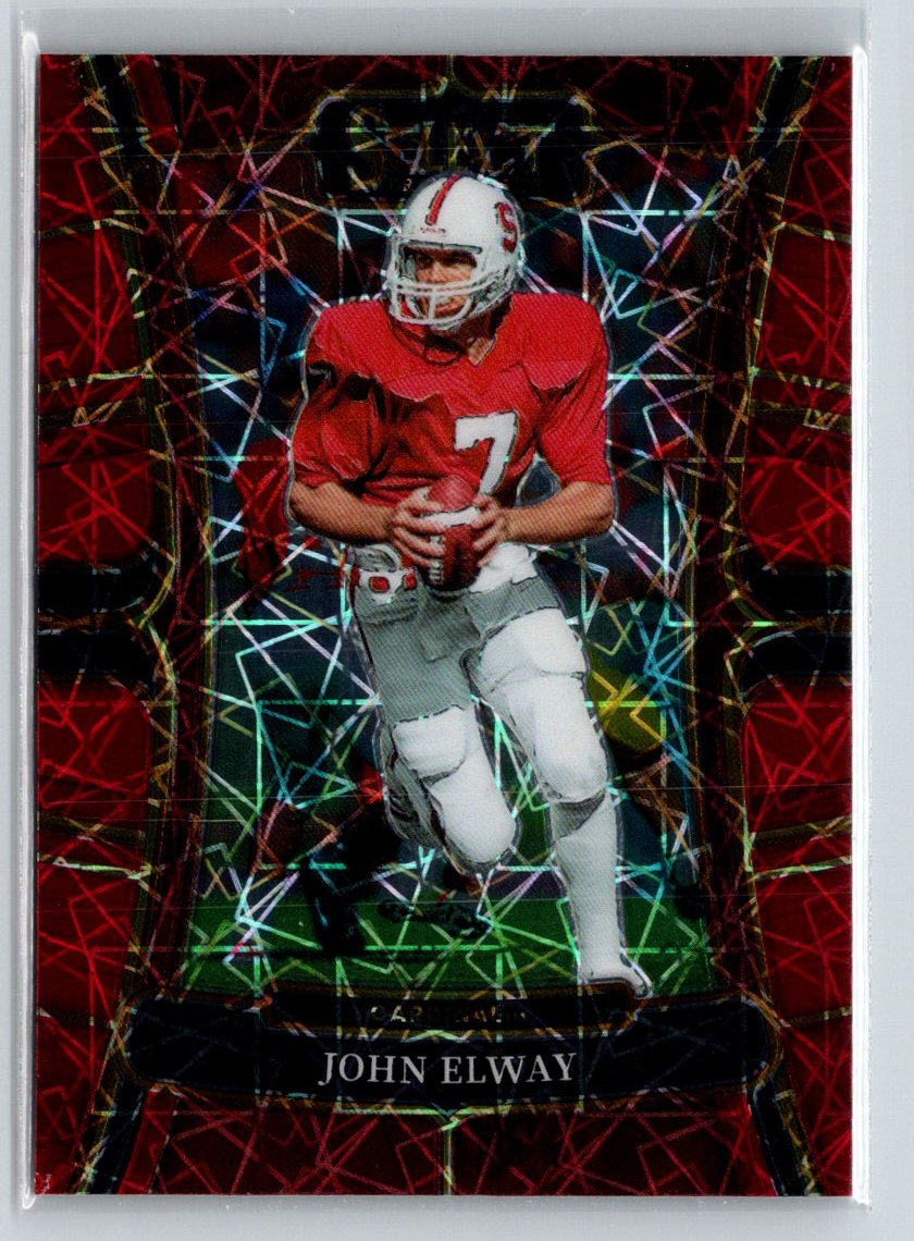 2023 Panini Select Draft Picks #97 John Elway Red Lazer Prizm J32