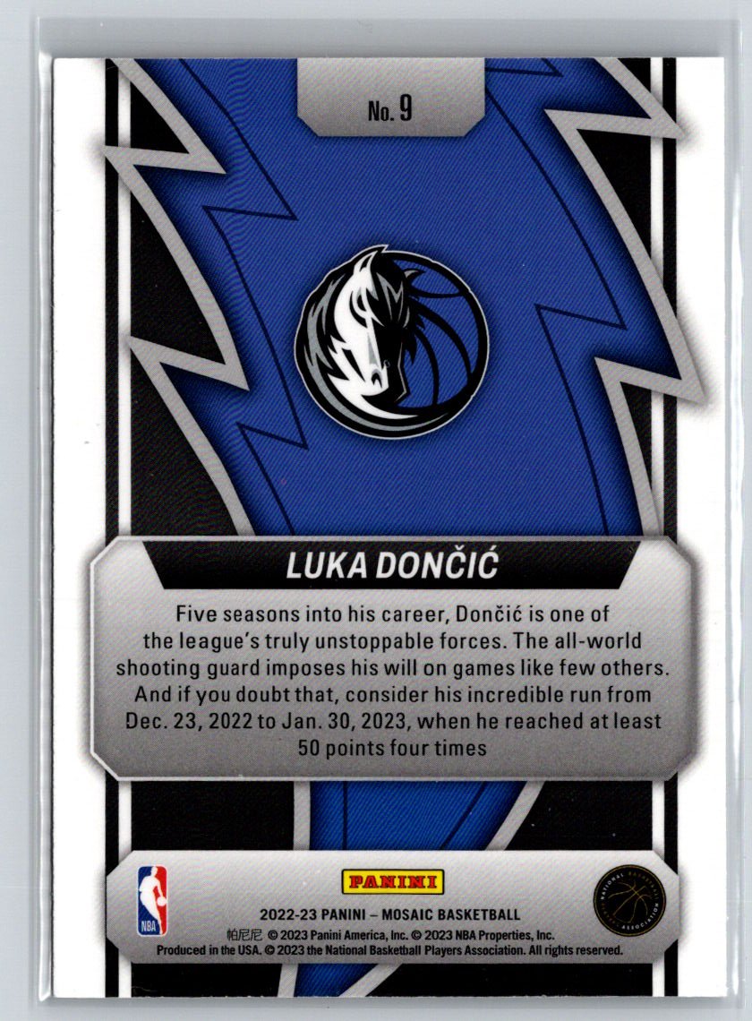 2022-23 Panini Mosaic #9 Luka Doncic Thunder Road Mosaic J32