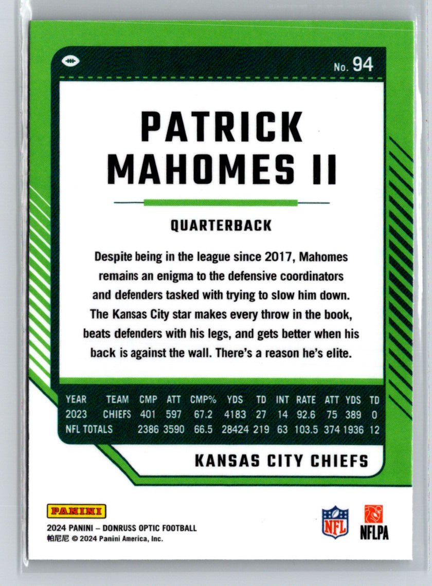 2024 Donruss Optic #94 Patrick Mahomes II J32