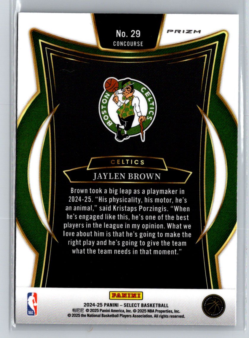 2024-25 Panini Select #29 Jaylen Brown Blue Prizm J33