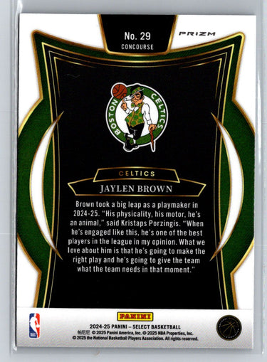 2024-25 Panini Select #29 Jaylen Brown Blue Prizm J33